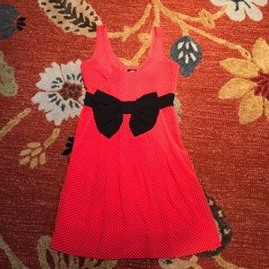 H&M Red polka dot dress with black bow
